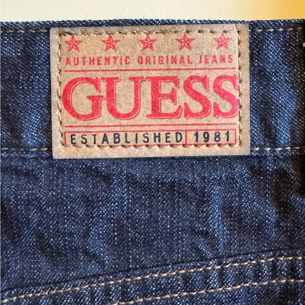 VTG Authentic GUESS Women's Press Denim Blue Skirt. Size 16 (Waist 14”). - Picture 4 of 11